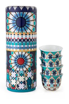 Musée Sursock Vitrail Tin Box With Cups, Set of Four